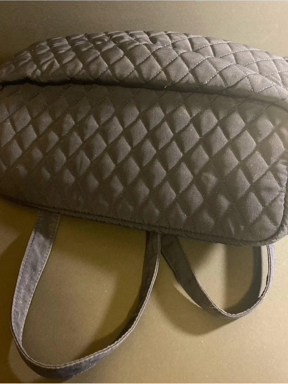 Vera‎ Bradley Navy Floral Quilted Shoulder Bag Zip/Snap Closure Lined Pockets